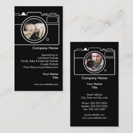 Cartão de visita da fotografia - preto & branco