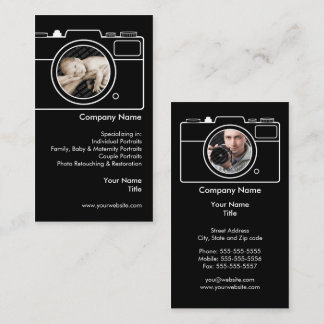 Cartão de visita da fotografia - preto & branco