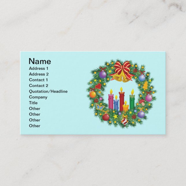Cartão de visita da grinalda do Natal (Frente)