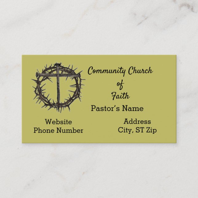 Cartão de visita da Igreja/Pastor (Frente)