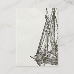 Cartão de visita da ilustração do navio de pira