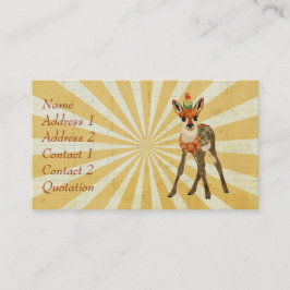 Cartão de visita da jovem corça & do pássaro