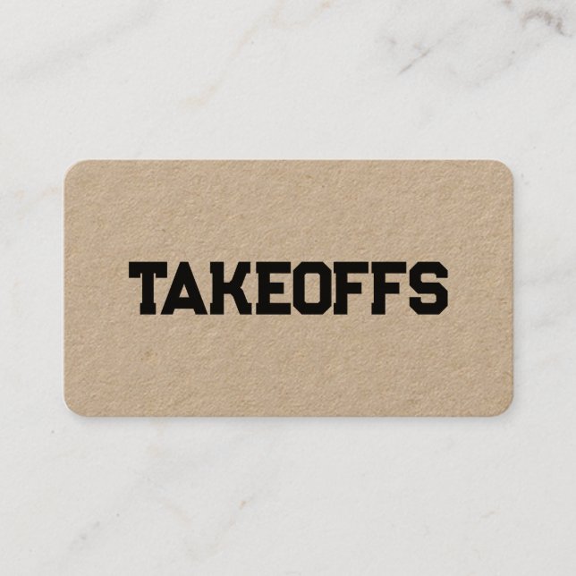 Cartão de visita da Kaft take-Offs (Frente)