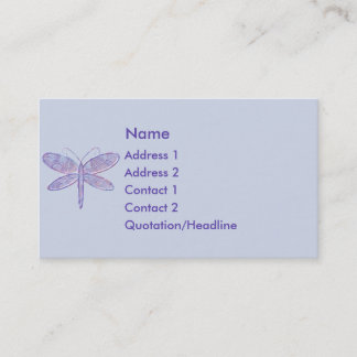 Cartão de visita da libélula do Lilac do KRW