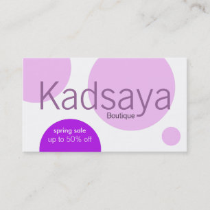 Cartão de visita da loja da promoção de Kadsaya