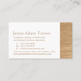 Cartão de visita da madeira do carpinteiro da