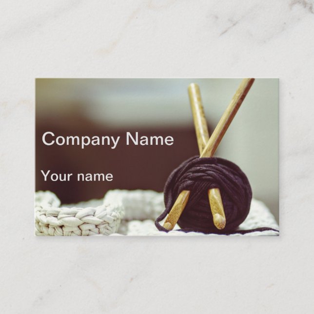 Cartão de visita da malha e do Crochet (Frente)