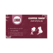 Cartão de Visita da Maroon Coffee Shop