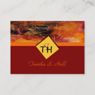 Cartão de visita da Multi-Cor do monograma