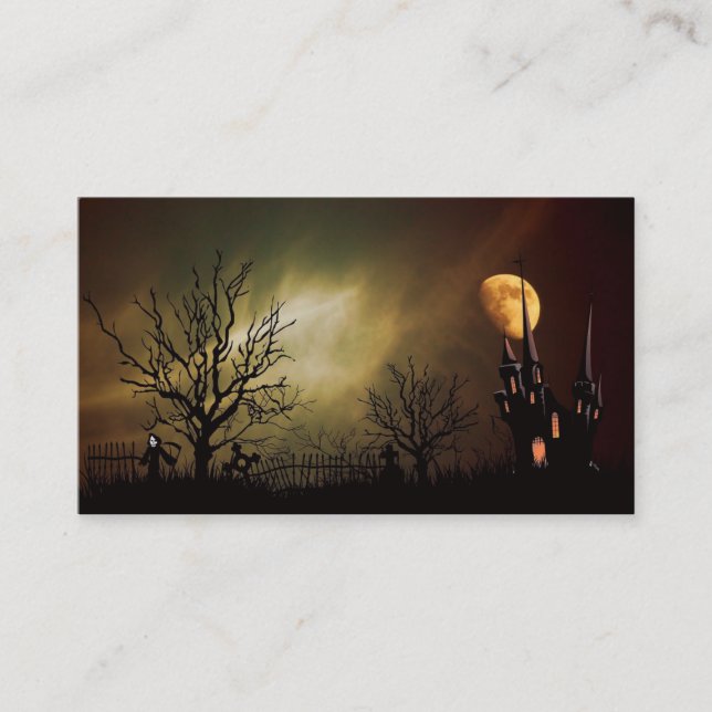 Cartão de visita da noite do Dia das Bruxas (Frente)