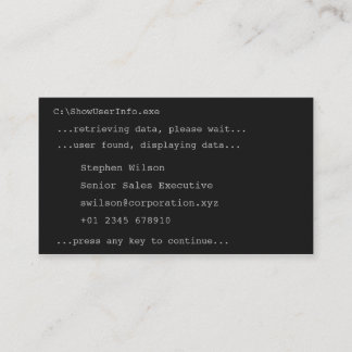 Cartão de visita da novidade do estilo do DOS