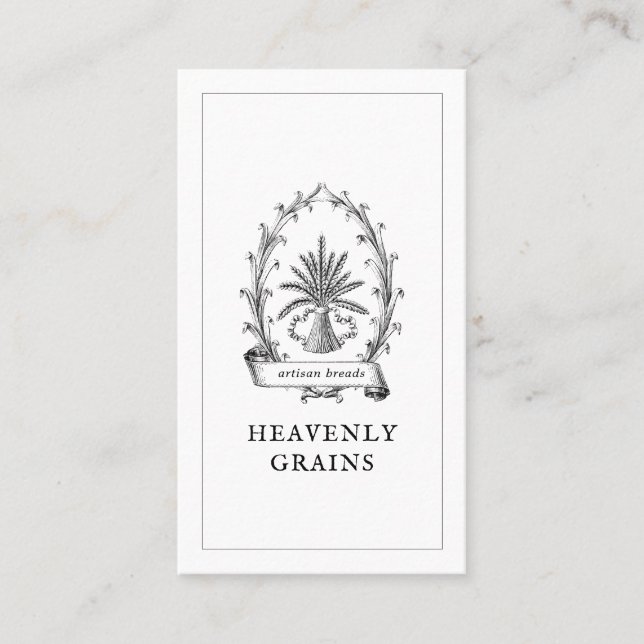 Cartão de visita da padaria de cinza de folha de p (Frente)