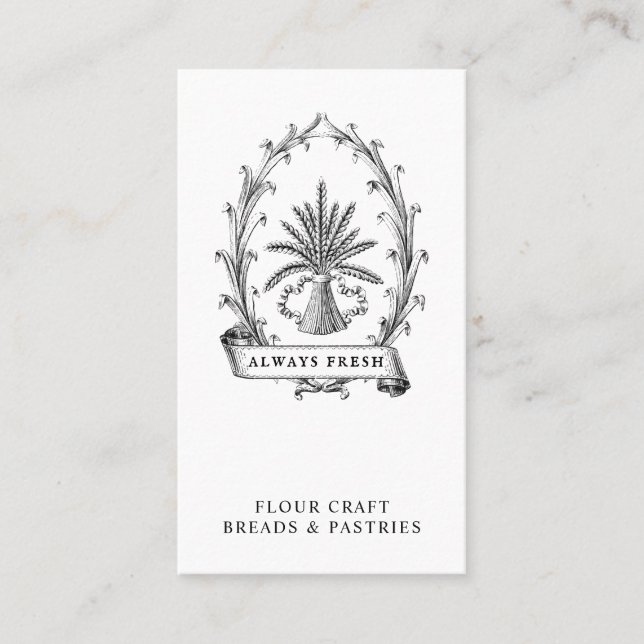 Cartão de visita da padaria de cinza de folha de p (Frente)