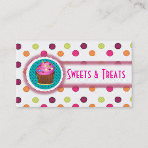 Cartão de visita da padaria do cupcake