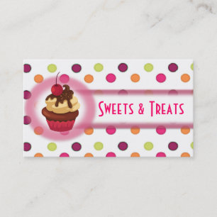 Cartão de visita da padaria do cupcake