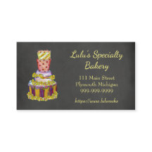 Cartão de visita da padaria do quadro com bolo