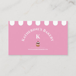 Cartão de visita da padaria elegante branca rosa