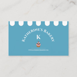 Cartão de visita da padaria Elegante Branco Azul