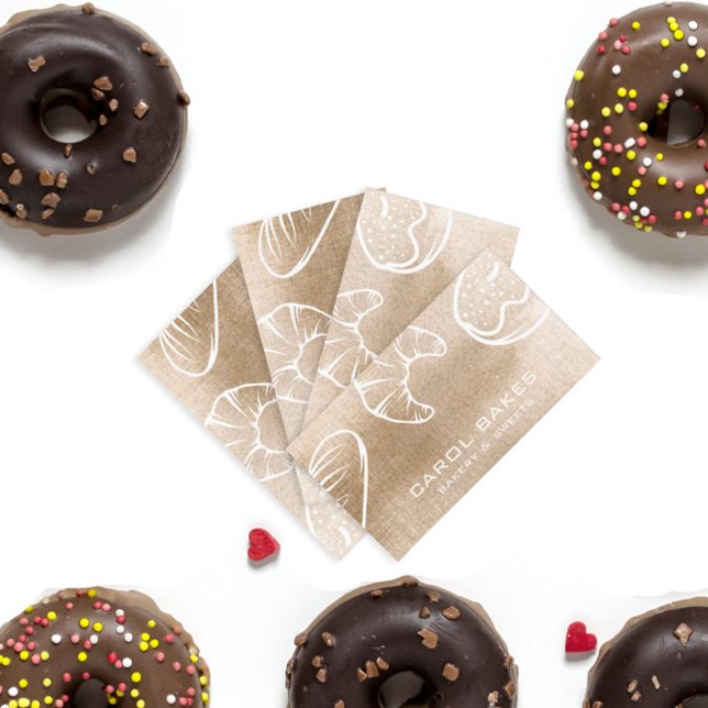 Cartão de visita da padaria elegante desenhada à m (Criador carregado)