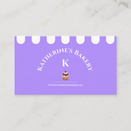 Cartão de visita da padaria elegante roxa branca