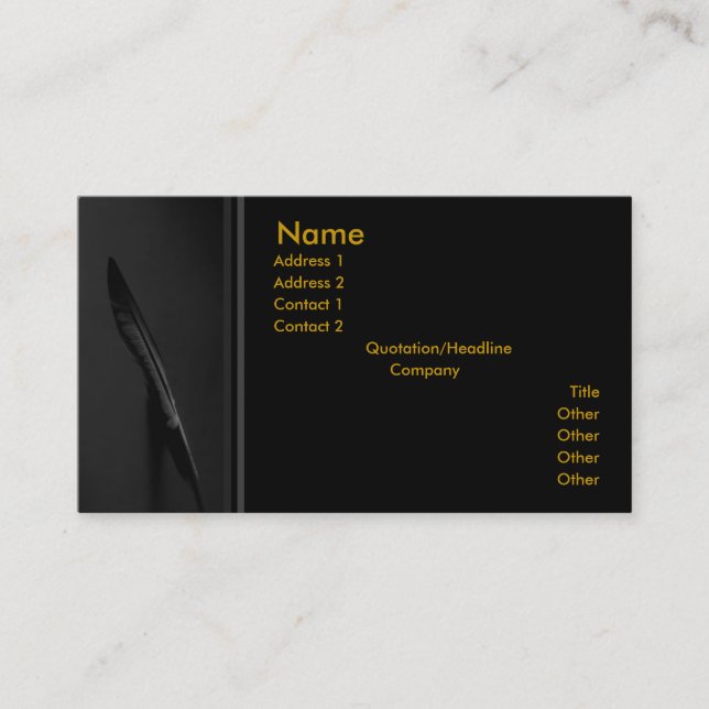 Cartão de visita da pena (Frente)