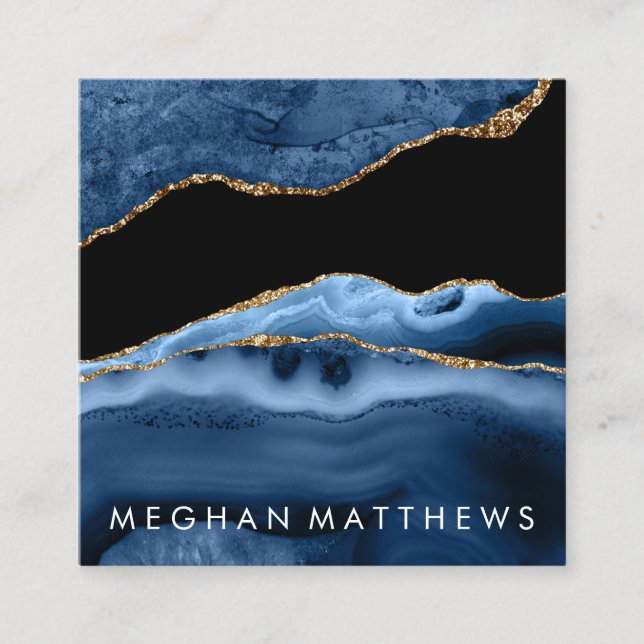 Cartão de visita da Praça Azul Agate Beauty (Frente)