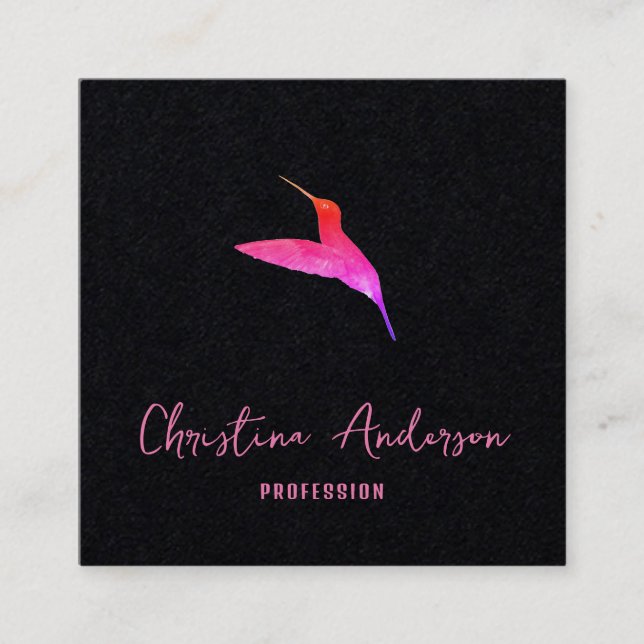 Cartão de visita da Praça do Hummingbird Negro (Frente)