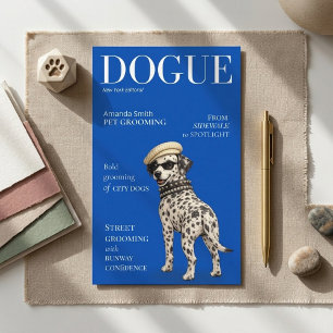 Cartão de Visita da Revista Dogue Dálmata Azul Cob