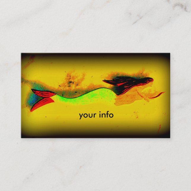 cartão de visita da sereia de natação (Frente)