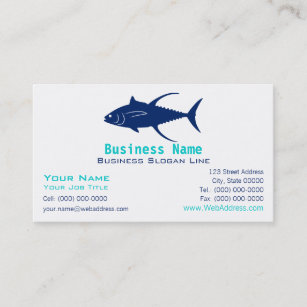 Cartão de visita da silhueta do atum de atum