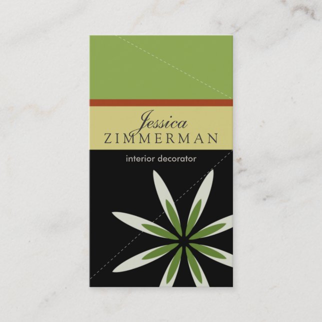 Cartão de visita da Trendy Bliss Green Apple (Frente)