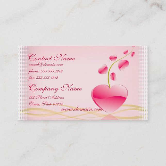 Cartão de visita da vida do coração (Frente)