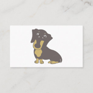 Cartão De Visita dachshund blue e tan cartoon sentado