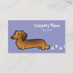 Cartão De Visita Dachshund dos desenhos animados (longhair)