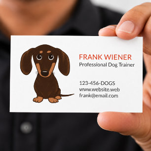 Cartão De Visita Dachshund Marrom Chocolate Cachorro de Desenho F