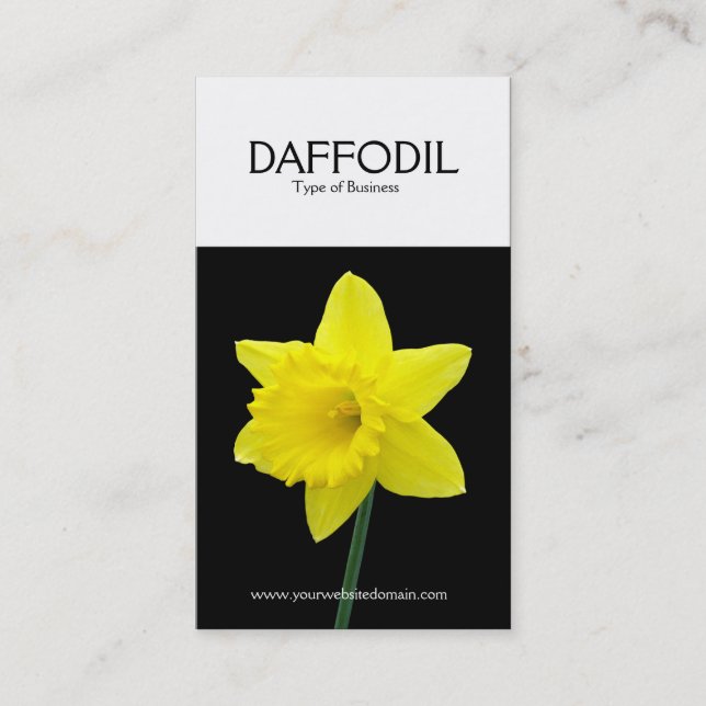 Cartão De Visita Daffodil Vertical de Dois Tonelados (Preto) (Frente)