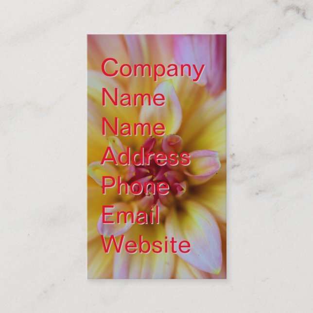 Cartão De Visita Dahlia Bud (Frente)
