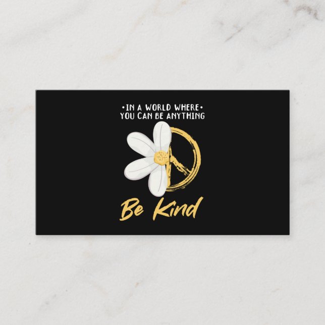 Cartão De Visita Daisy Peace Sinal Flower Gardening Hippie (Frente)