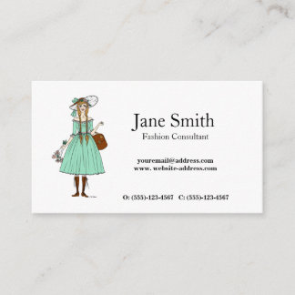 Cartão De Visita Dama em Estilo de Moda Consultora Personalizando