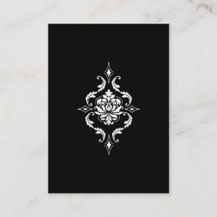 Cartão De Visita Damasco do diamante, branco no preto