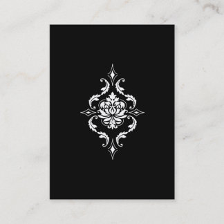 Cartão De Visita Damasco do diamante, branco no preto