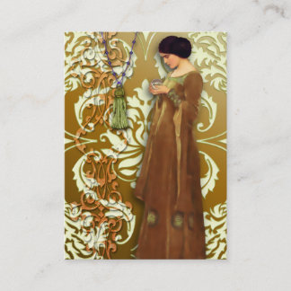 Cartão De Visita Damasco do diamante, FASCÍNIO no ouro & creme