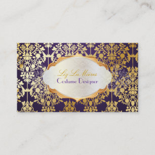 Cartão De Visita Damasco do leila do vintage de PixDezines