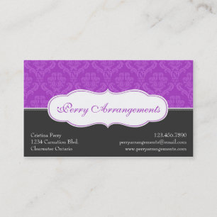 Cartão De Visita Damasco elegante da separação - roxo