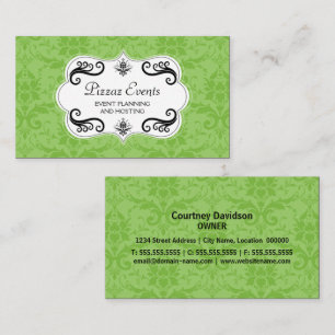 Cartão De Visita Damasco elegante e redemoinhos