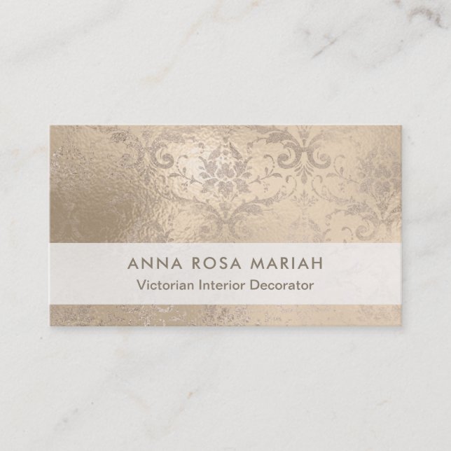 Cartão De Visita Damasco iridescente envelhecido antiguidade do (Frente)