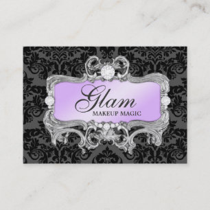 Cartão De Visita Damasco louco Glam do preto do Lilac 311