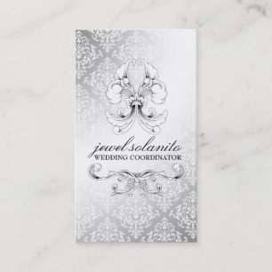 Cartão De Visita damasco Luxe da elegância 311-Silver
