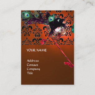 Cartão De Visita Damasco preto e branco do PARTIDO MASCARADA