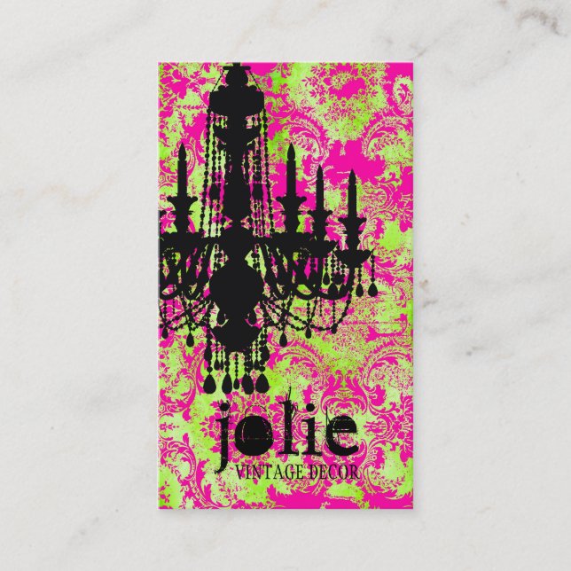 Cartão De Visita Damasco quente do limão do candelabro do GC | (Frente)